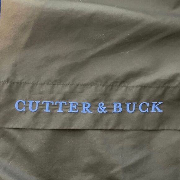Cutter & Buck Windbreaker Utility Jacket Black Blue Vented Logo Full Zip Front - Picture 10 of 12